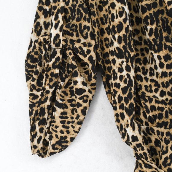 City Chic Women Leopard-Print Faux-Wrap Top Blouse - Picture 5 of 9